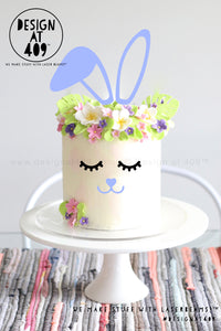 Pastel Bunny Ears, Nose + Lashes Cake Topper