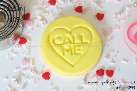 Call Me Candy Heart Acrylic Embosser Stamp