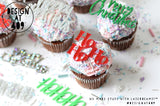 Christmas Cupcake Words Toppers (font options)