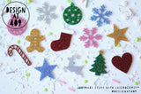 Christmas Theme Shaped Cut Out Celebration Cake Dots