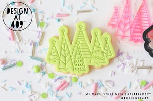 Christmas Trees Embossed Stamp & Cutter