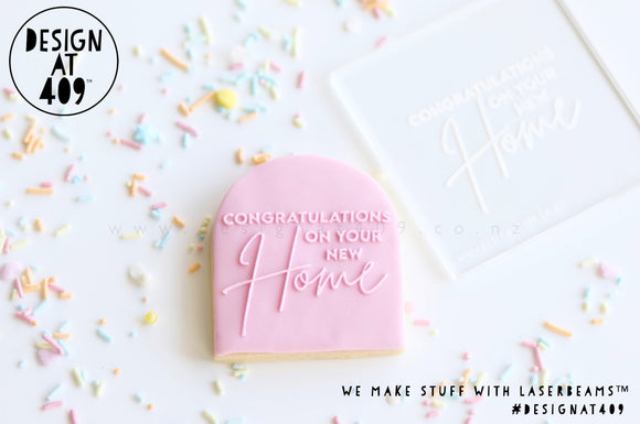Congratulations On Your New Home Raised Acrylic Fondant Stamp