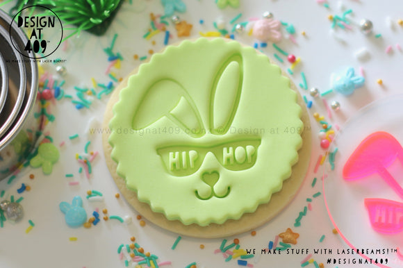 Cool Bunny With Hip Hop Glasses Acrylic Embosser Stamp