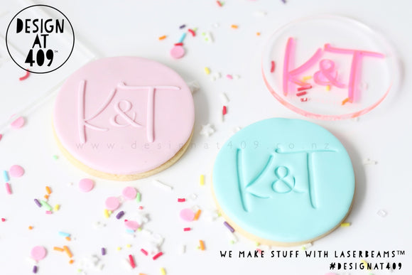 Customized Initials Raisins Custom Initials Acrylic Embosser or Raised Stamp – Design at 409