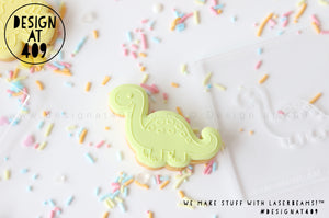 Cute Brontosaurus Raised Acrylic Fondant Stamp (With Or Without Shaped Cutter)