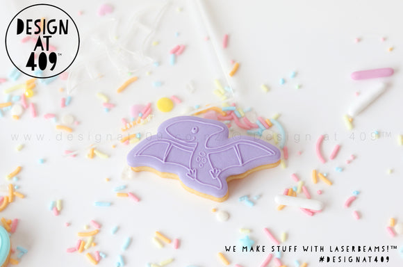 Cute Pterodactyl Raised Acrylic Fondant Stamp (With Or Without Shaped Cutter)