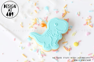 Cute T Rex Raised Acrylic Fondant Stamp (With Or Without Shaped Cutter)