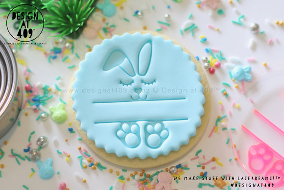 Cute Bunny/Space For Name Acrylic Embosser Stamp