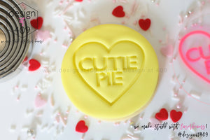 Cutie Pie Candy Heart Acrylic Embosser Stamp
