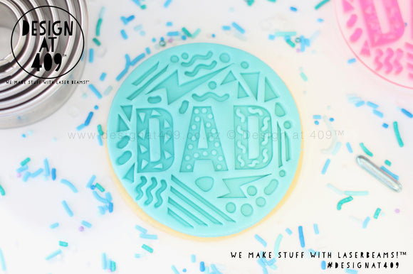 Dad 80's Pattern Acrylic Embosser Stamp