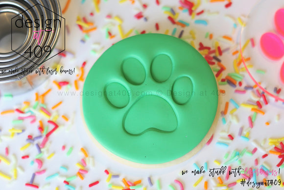 Paw Print Acrylic Embosser Stamp