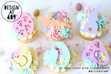 Easter Theme Shaped Cut Out Celebration Cake Dots