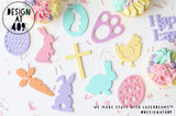 Easter Theme Shaped Cut Out Celebration Cake Dots