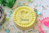 Easter Chick In Wreath/Space For Name Acrylic Embosser Stamp