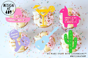 Fiesta Shaped Cut Out Cupcake Topper