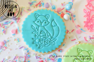 Floral Fox Acrylic Embosser Stamp