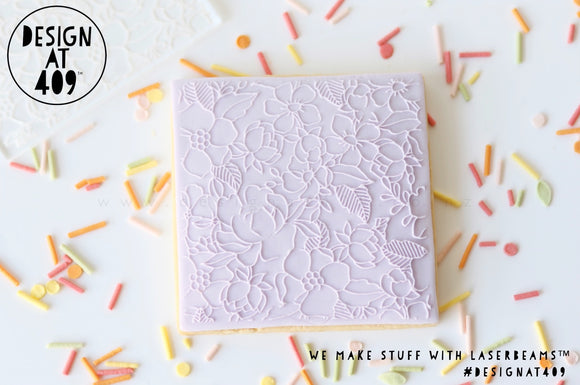 Floral Patterned 2 Raised Acrylic Fondant Stamp