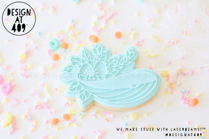 Floral Whale Raised Stamp & Cutter