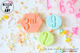 Set of Number Stamps - Font #3 Number Embossing Cookie Stamps (2 sizes)