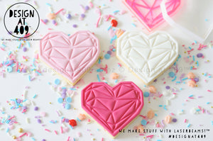 Geo Heart Embossing Stamp & Cutter