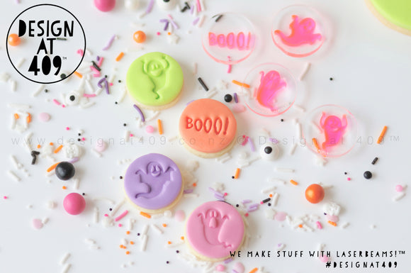Mini Boo + Ghosts Set Acrylic Embosser Stamp