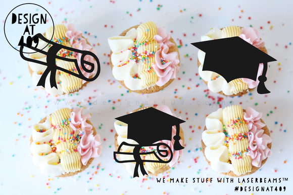 Graduation Shaped Cut Out Cupcake Topper