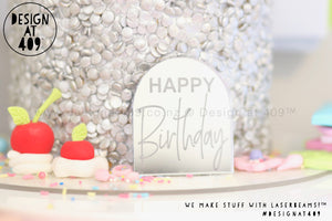 Happy Birthday Arch Celebration Cake Dots