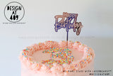 Mini Happy Birthday Bubble Mirror Cake Topper
