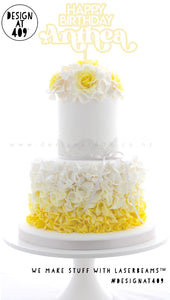 Happy Birthday Custom Name Layered Cake Topper
