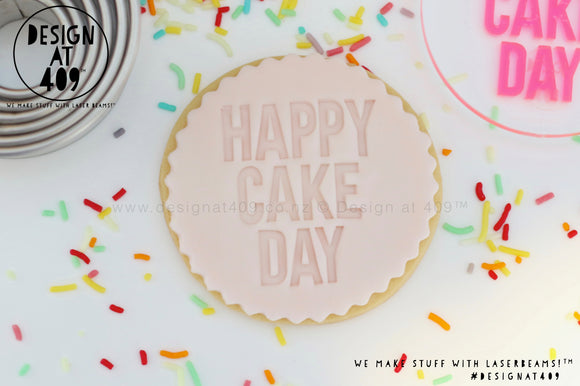 Happy Cake Day Acrylic Embosser Stamp