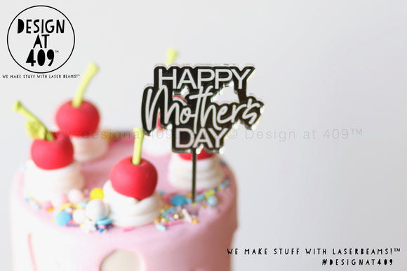 Mini Happy Mother's Day Bubble Mirror Cake Topper