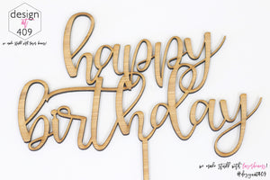 Happy Birthday Cake Topper / Style #4  (other colour choices available)