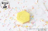 Honeycomb Hex Wreath Raised Acrylic Fondant Stamp