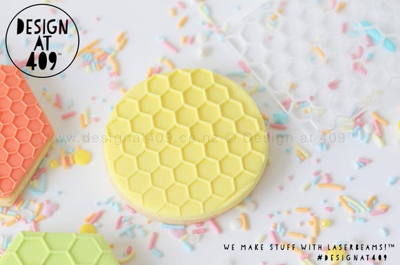 Honeycomb Medium Patterned Raised Acrylic Fondant Stamp