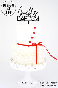 Custom Name's Baptism Cake Topper