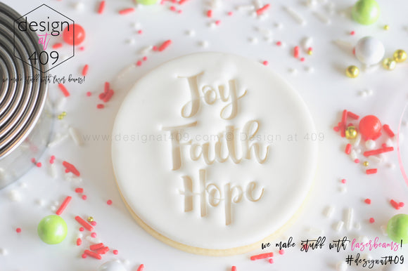 Joy Faith Hope Acrylic Embosser Stamp