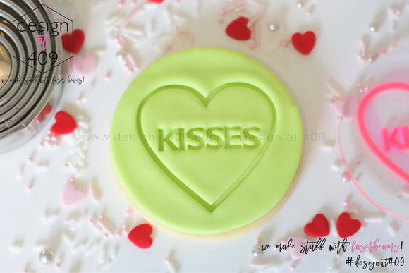 Kisses Candy Heart Acrylic Embosser Stamp