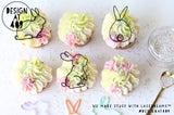 Cupcake Easter Theme Acrylic Line Drawings