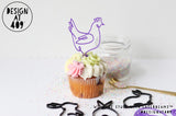 Cupcake Easter Theme Acrylic Line Drawings