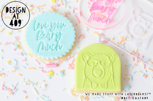 Bear With Glasses Raised Stamp + Love You Beary Much Embosser Stamp Set