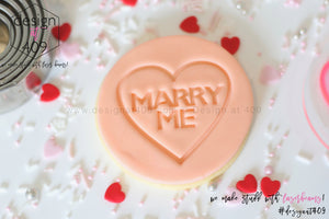 Marry Me Candy Heart Acrylic Embosser Stamp