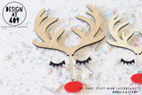 Medium, Small, Extra Small Antler/Lashes/Nose Set Cake Topper