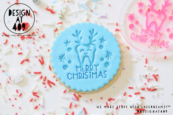 Merry Christmas Tooth Acrylic Embosser Stamp