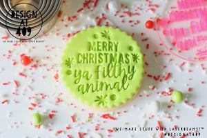 Merry Christmas Ya Filthy Animal Acrylic Embosser Stamp