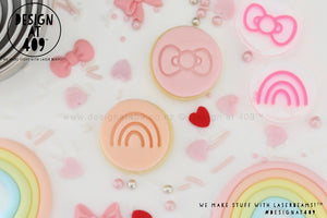 Mini Bow + Rainbow Set Acrylic Embosser Stamp