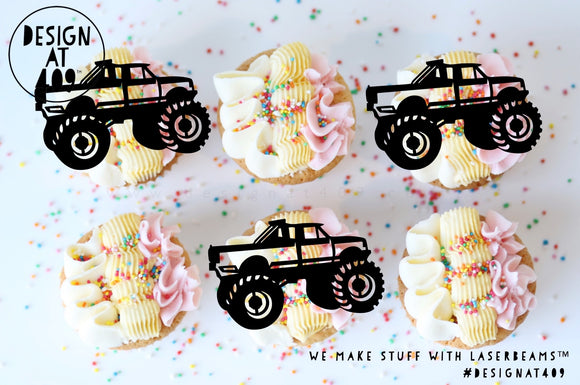Monster Truck Shaped Cut Out Cupcake Topper