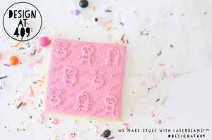 Monsters Boo Patterned Raised Acrylic Fondant Stamp