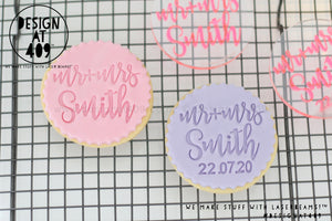 Custom Mr & Mrs last Name (with/without date) Acrylic Embosser Stamp