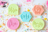 10 Number Stamps - You choose! Set of Script Number Embossing Cookie Stamps