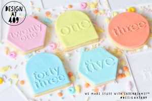 10 Number Stamps - You choose! Set of Type Number Raised/Reverse Cookie Stamps